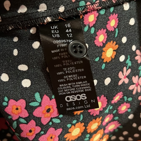 NWT- ASOS 12- MIX& MATCH FLORAL & BLACK BUTTON-UP LONG SLEEVE BLOUSE - Picture 9 of 12